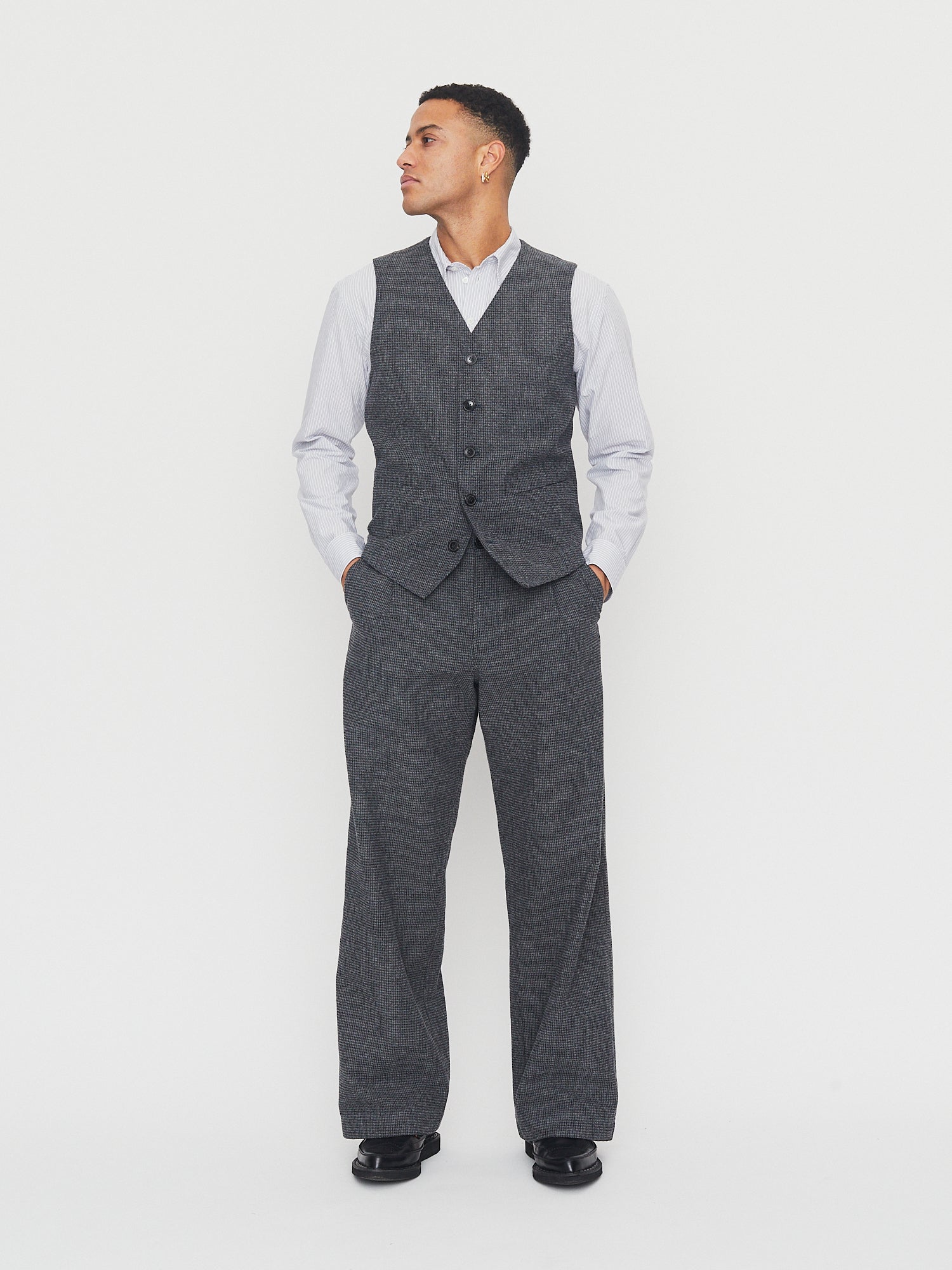 RAYMOND 30-18-5 | Loose Cut Shirt | Grey Stripes