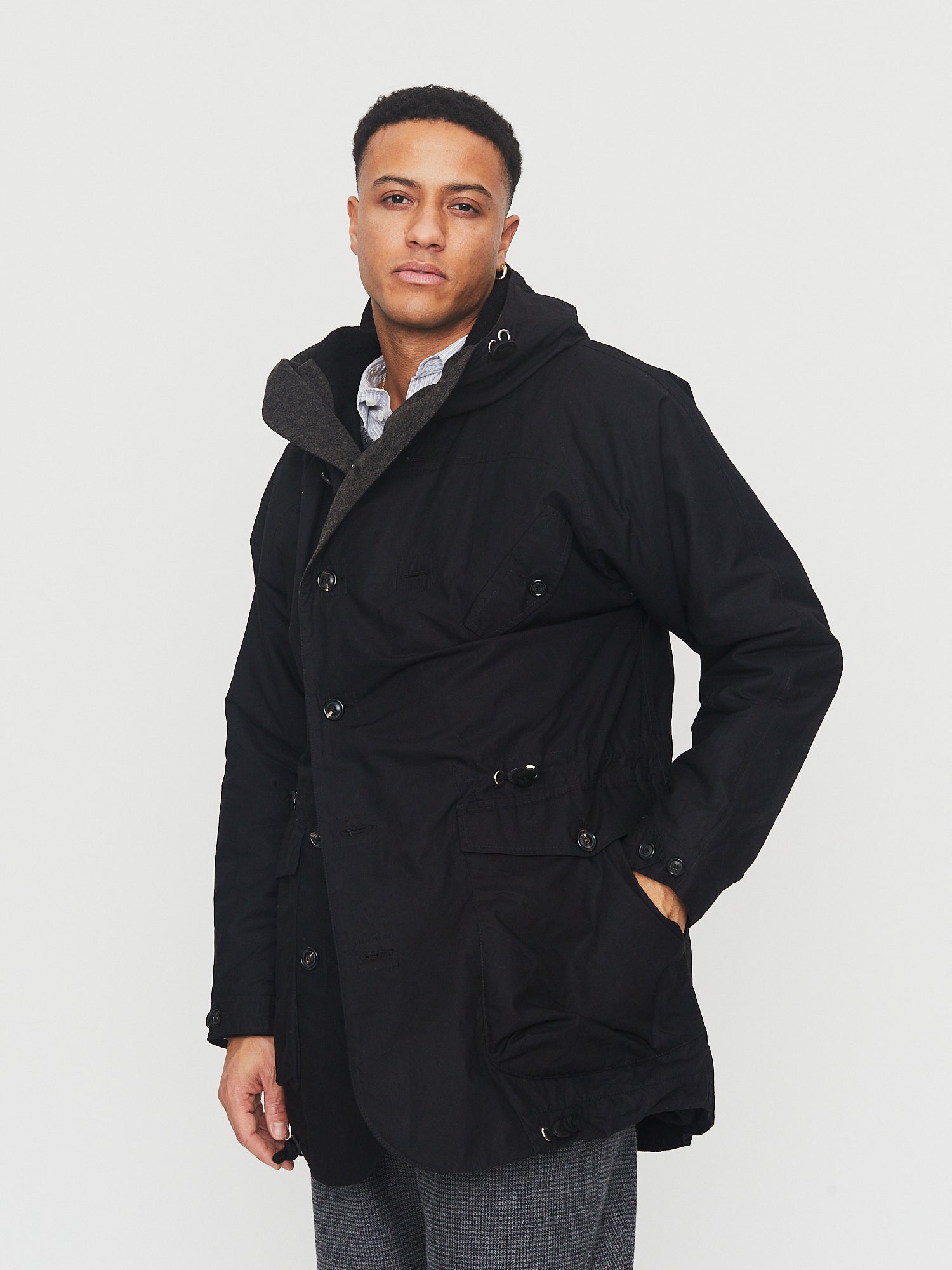 STORM 30-70-2 | Waxed Hooded Parka | Nero