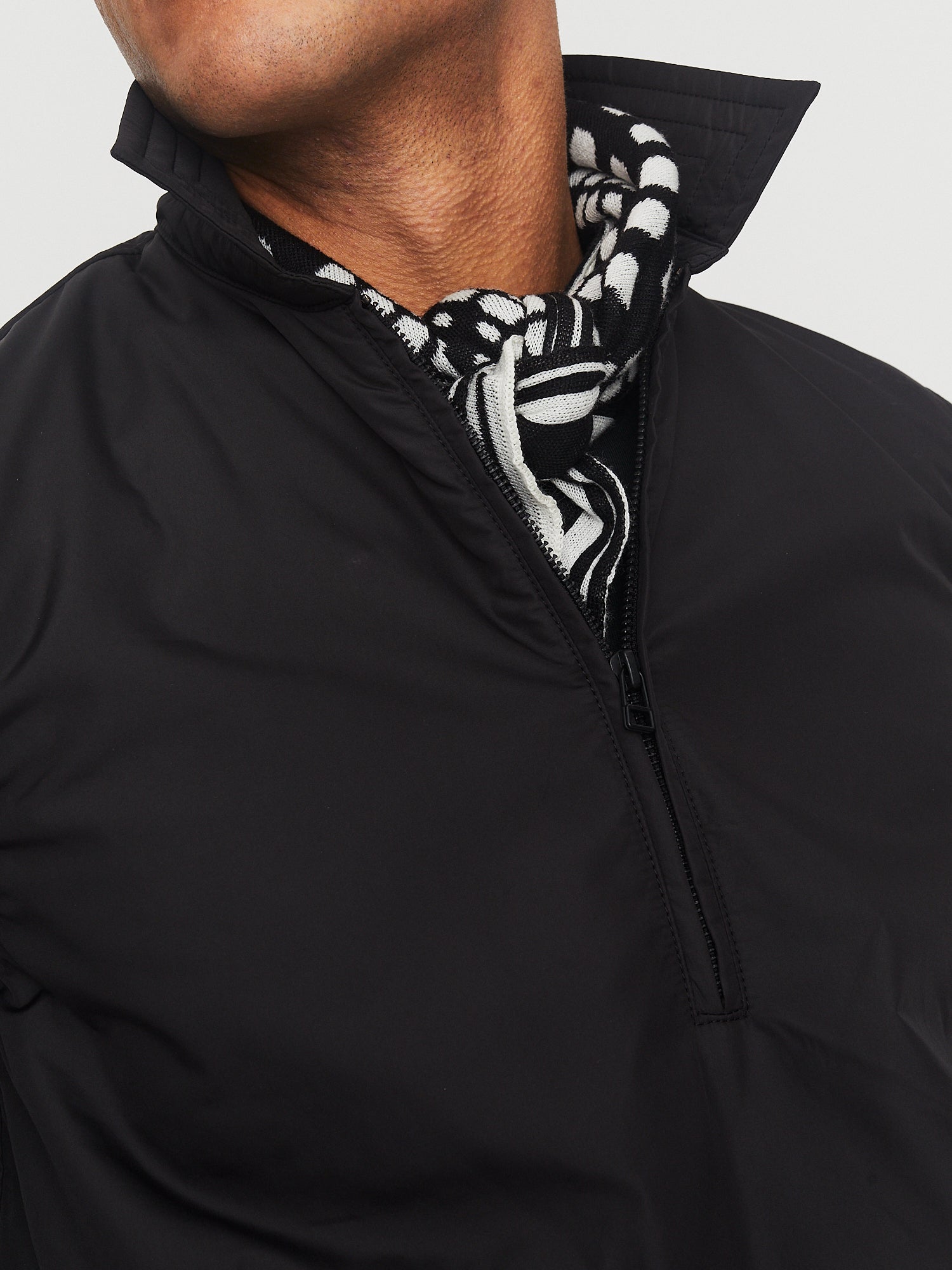BANDANA ONE 30-01-3 | Knitted Wool Bandana | Blue / Off-White