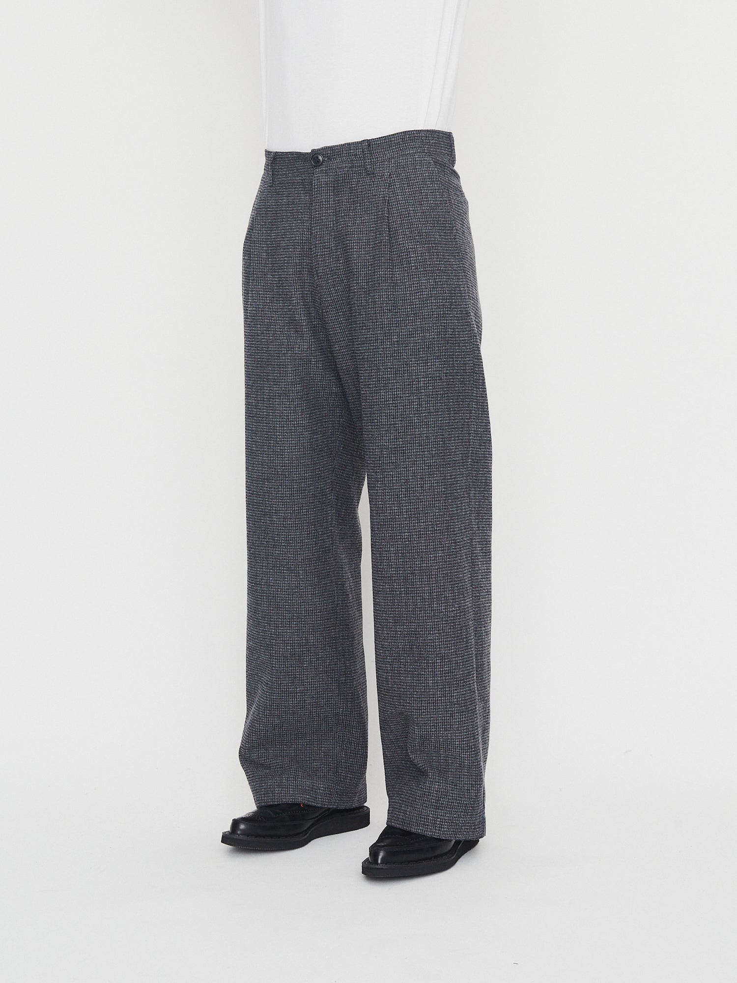MIKA 30-29-5 | Wide Straight Pleated Trousers | Broken Grey