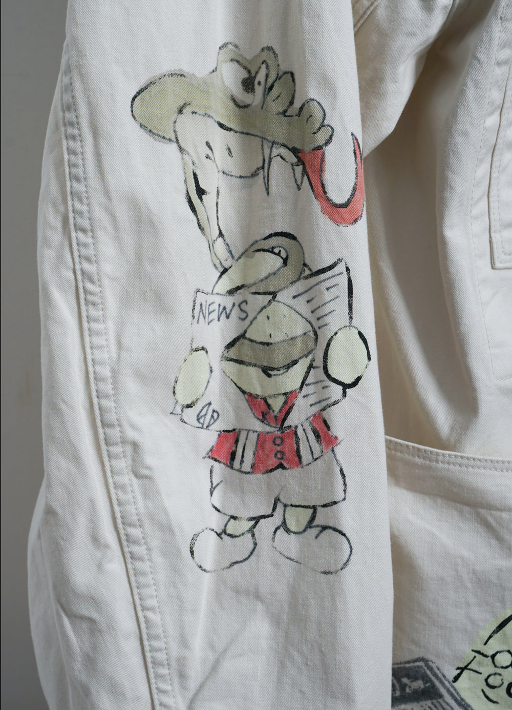 CACTUS BEER | Rough-Face Twill Jacket (Memorial Paint Model) | Ecru