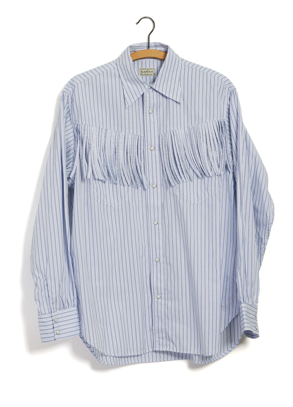 HUSKY | Fringed Western Shirt | Blue/White