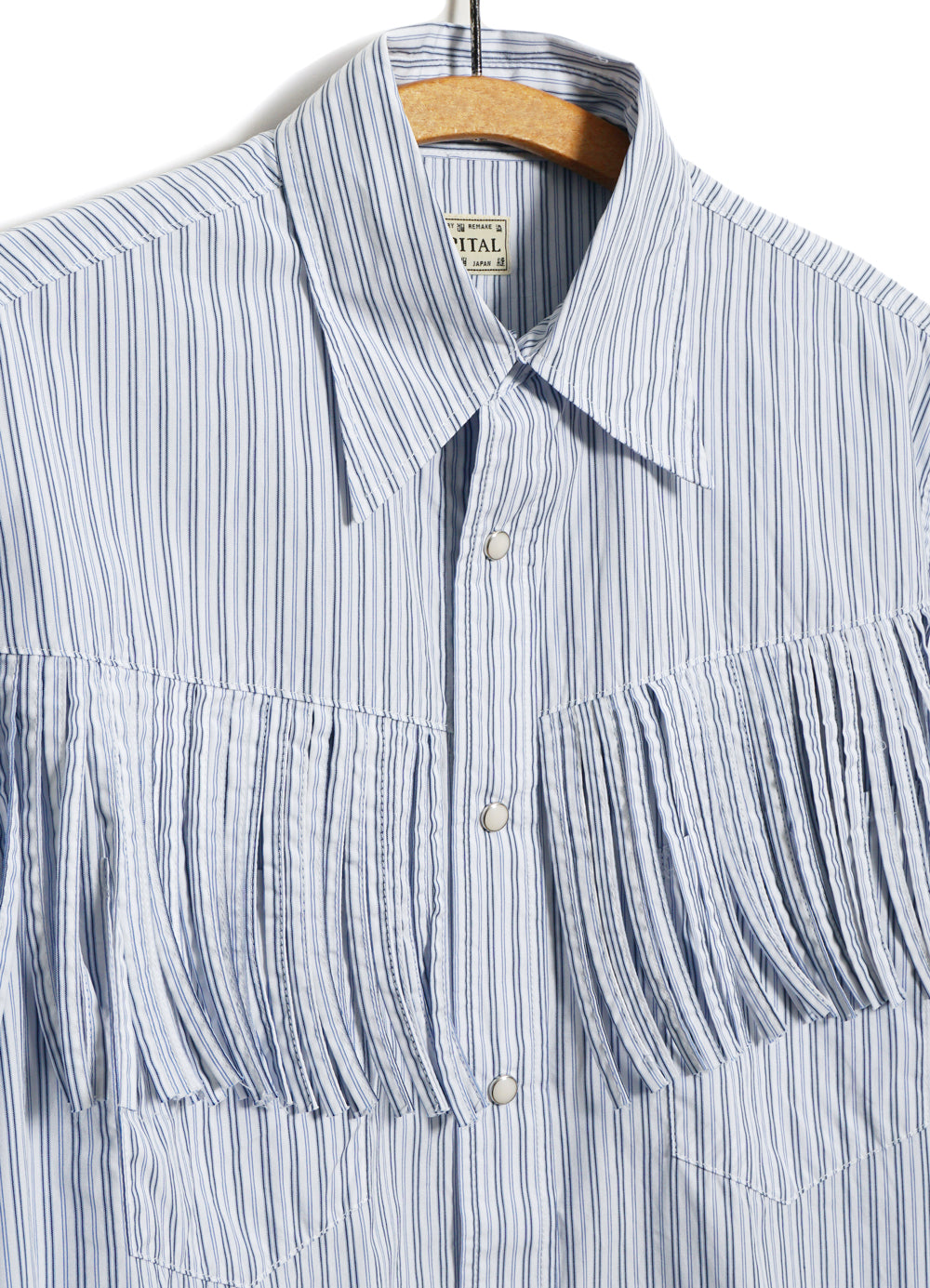 HUSKY | Fringed Western Shirt | Blue/White