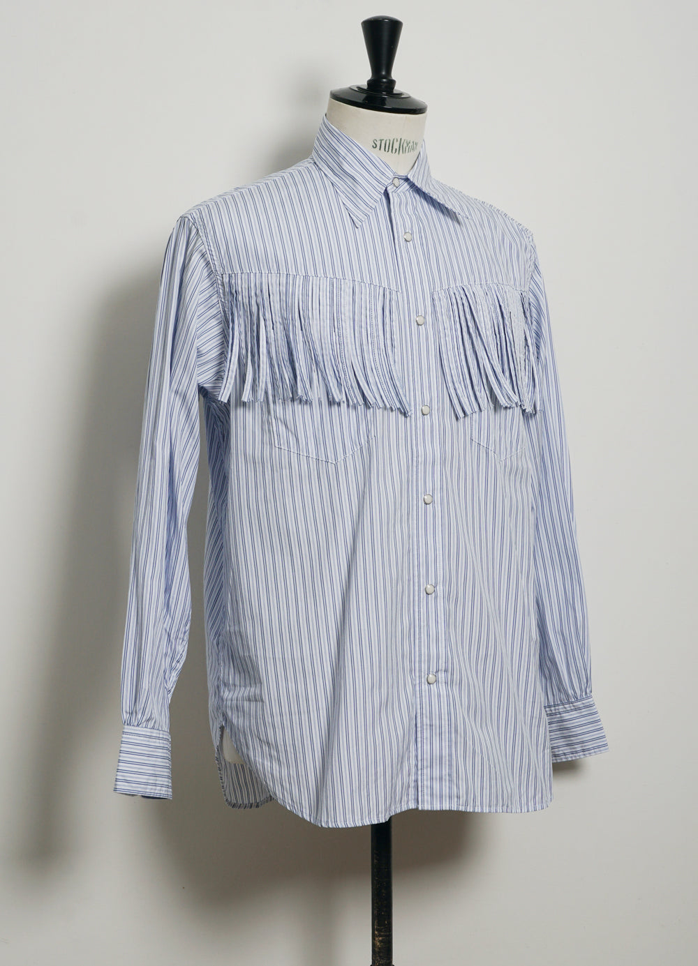 HUSKY | Fringed Western Shirt | Blue/White