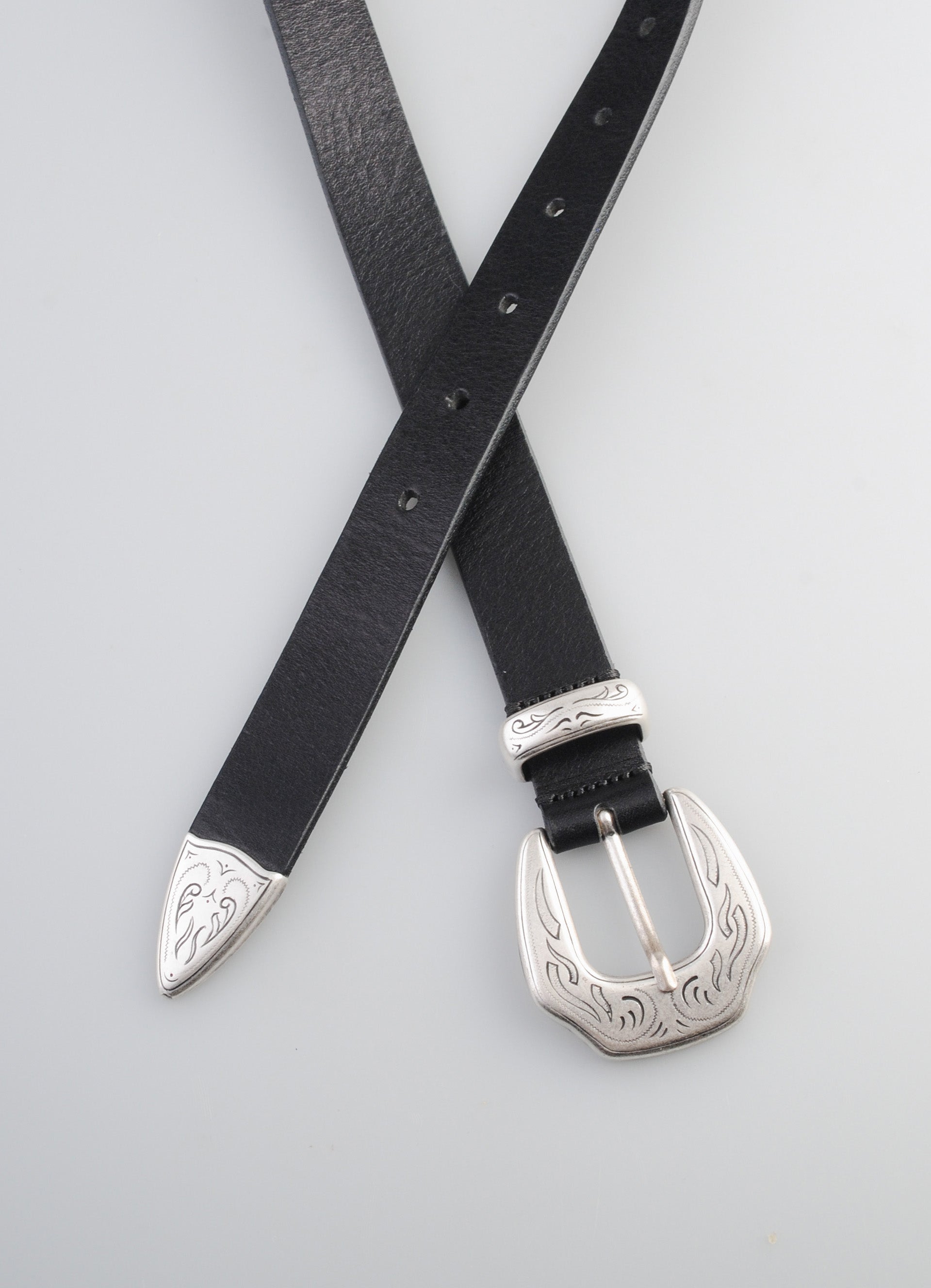 M2438 | Western Leather Belt | Black