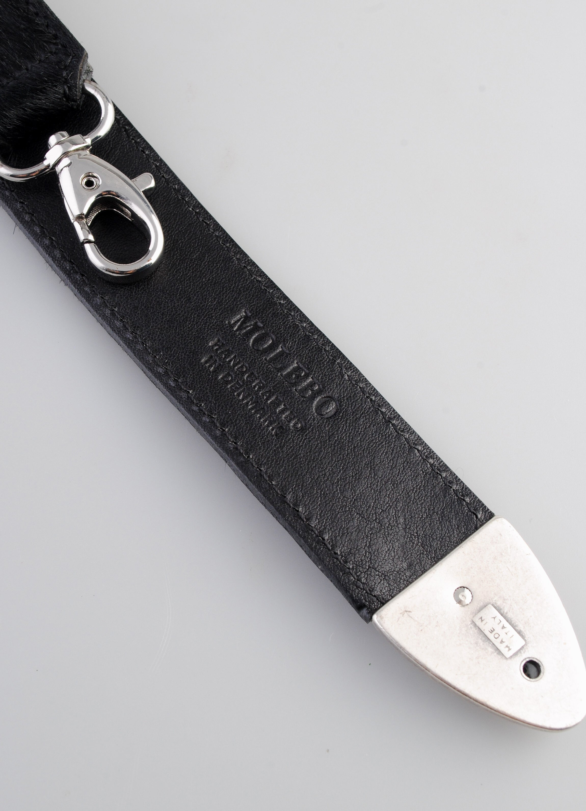 M2448 | Pony Leather Keychain Holder | Black Pony