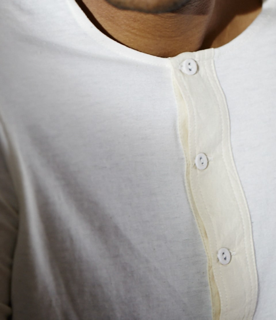 GOOD ORIGINALS | Loopwheeled Henley 4,6oz | Nature