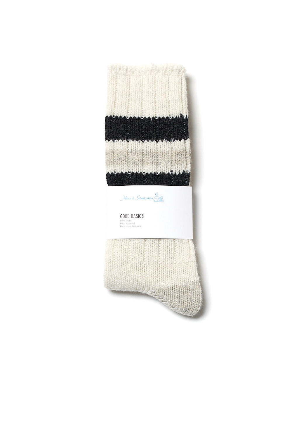 GOOD BASICS | Recycled Wool Socks | Nature/Charcoal
