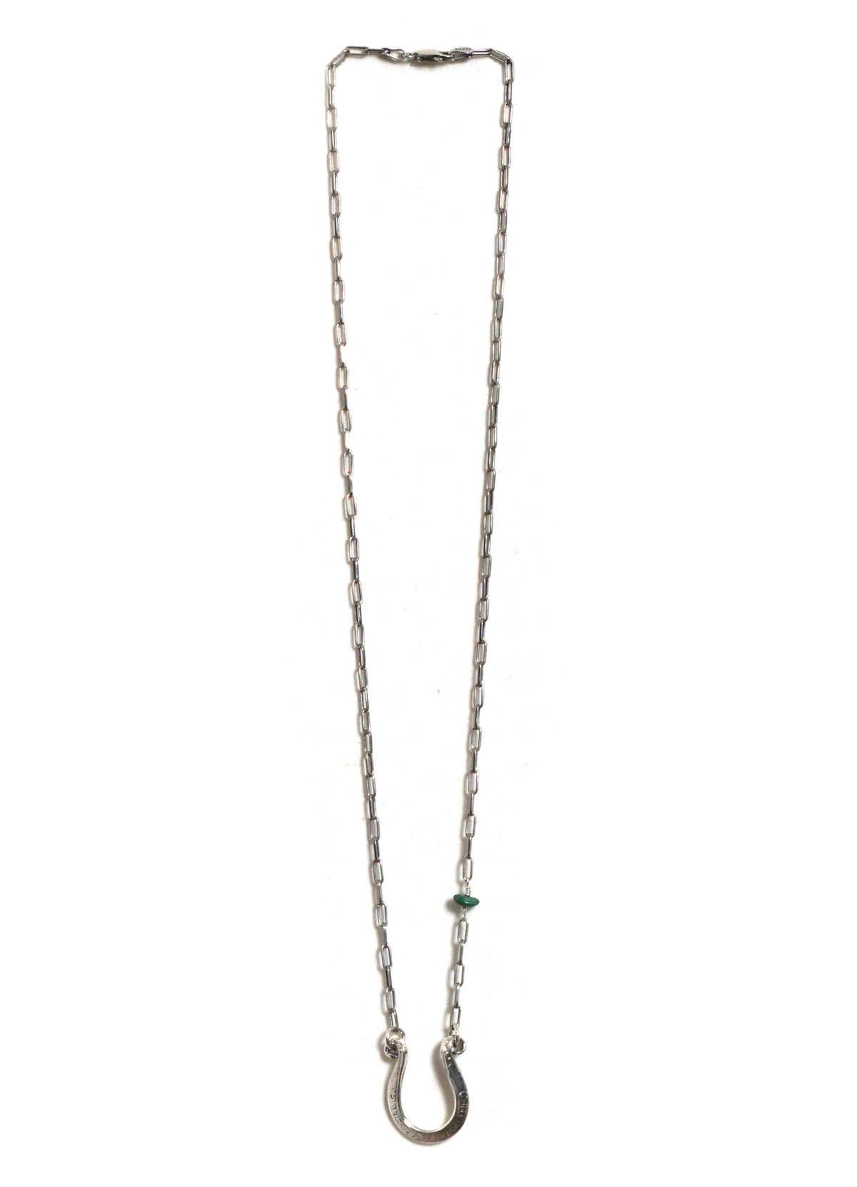 N-610 | Coin Horseshoe Turquoise Necklace | Silver Coin