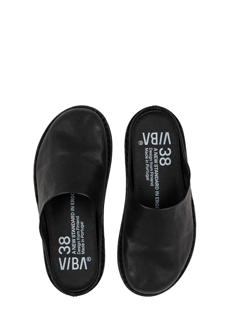 ROMA | Vegetable Tanned Leather Slipper | Preto Black