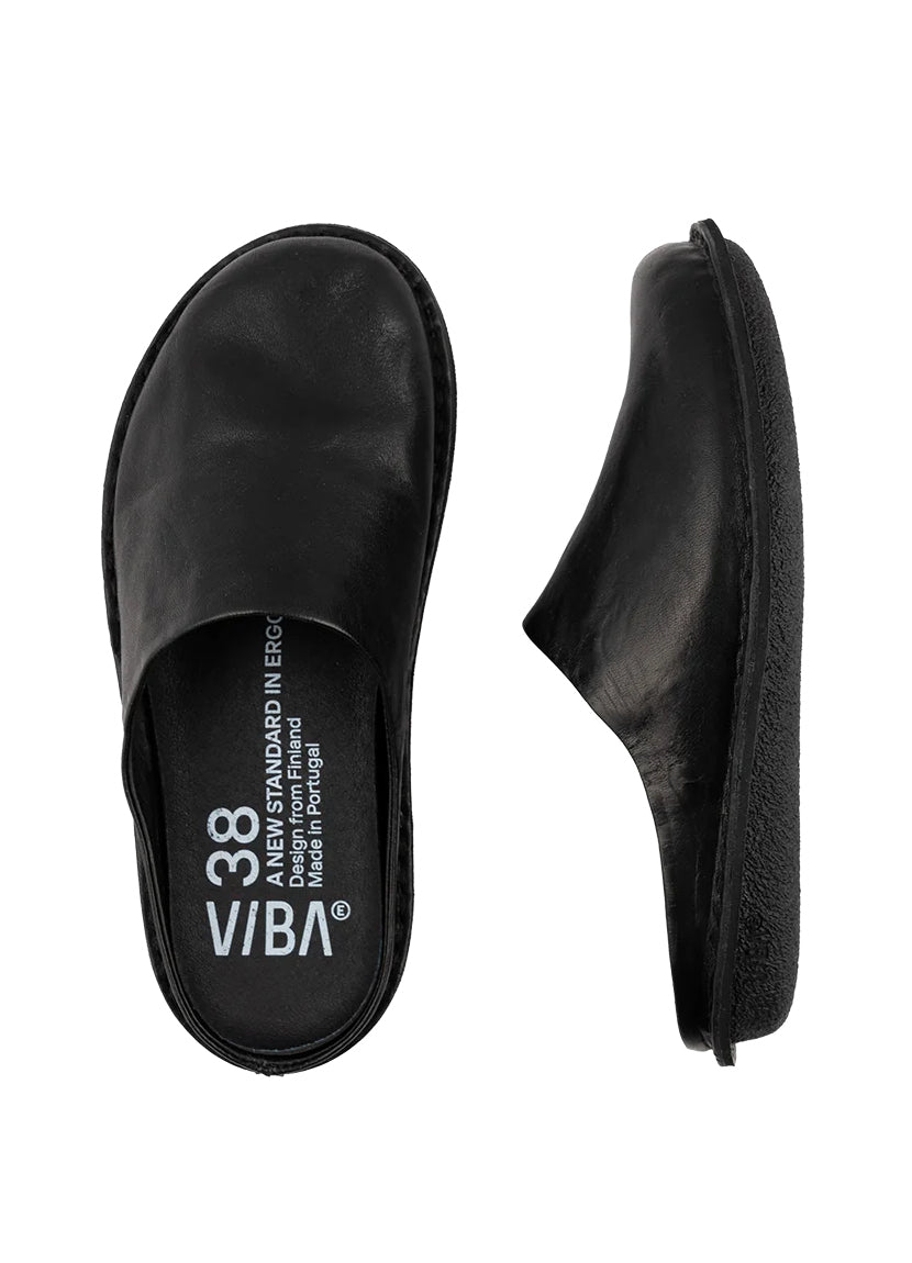 ROMA | Vegetable Tanned Leather Slipper | Preto Black