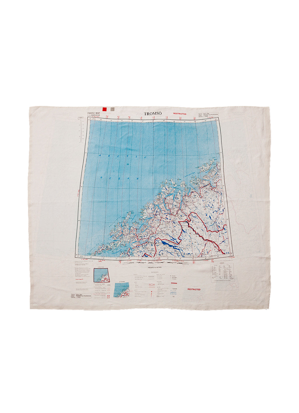 ESCAPE SCARF | Vintage British Army Map | Murmansk / Tromso