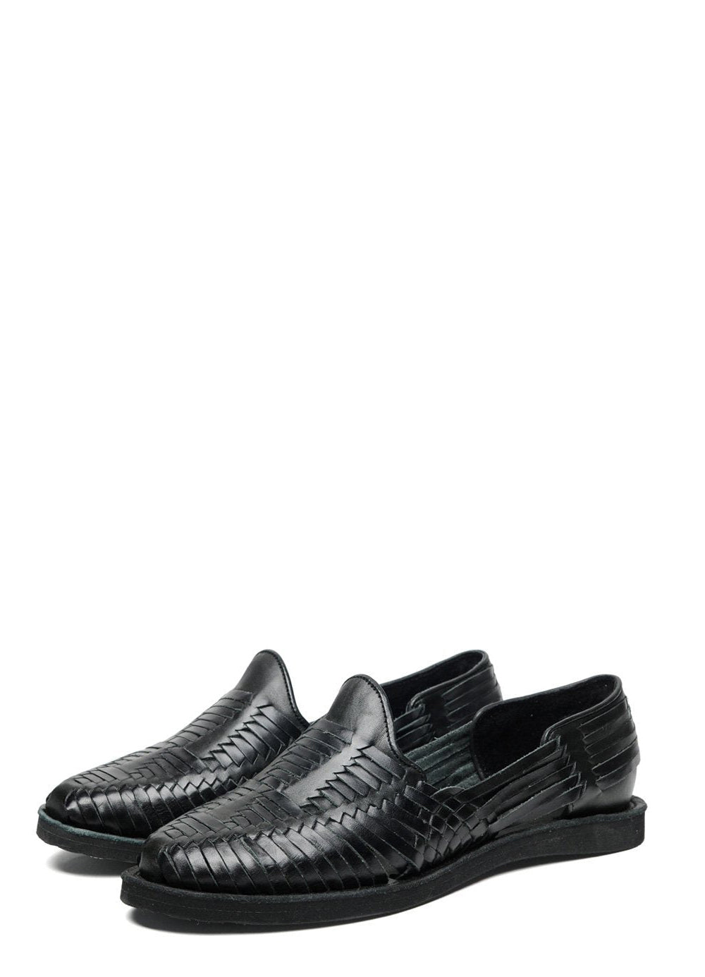 Cancun Leather Huarache | Slip on Vegetable Tanned Sandals | Black HANSEN Garments Cancun Leather Huarache | Slip on Vegetable Tanned Sandals | Black HANSEN Garments