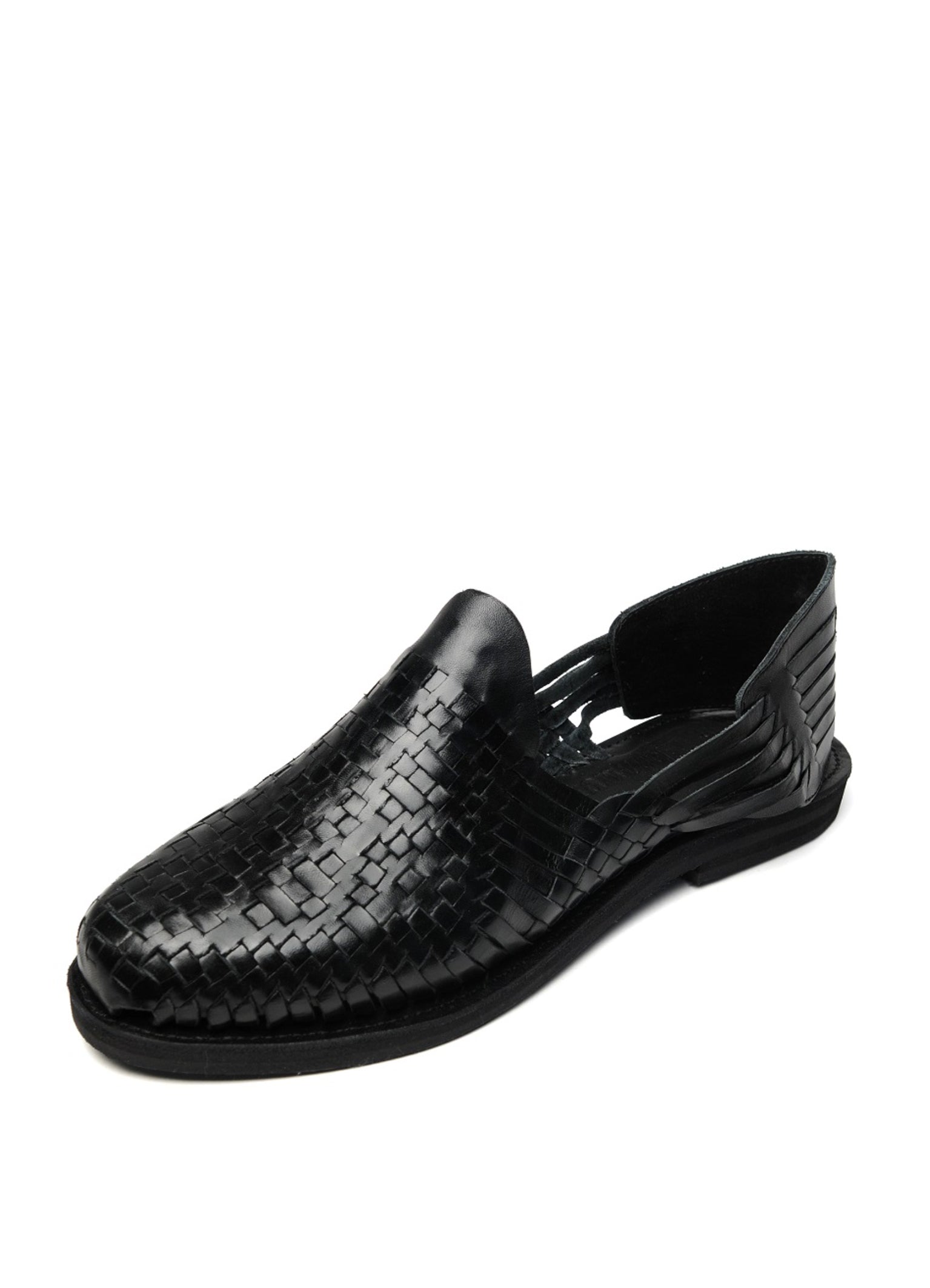 Rio Grande Leather Huarache | Slip on Vegetable Tanned Sandals | Black