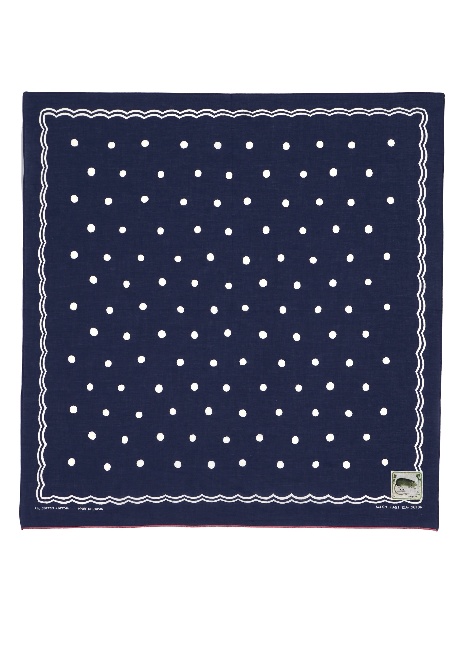 POLKA DOTS | 30x30 Selvedge Bandana | Navy