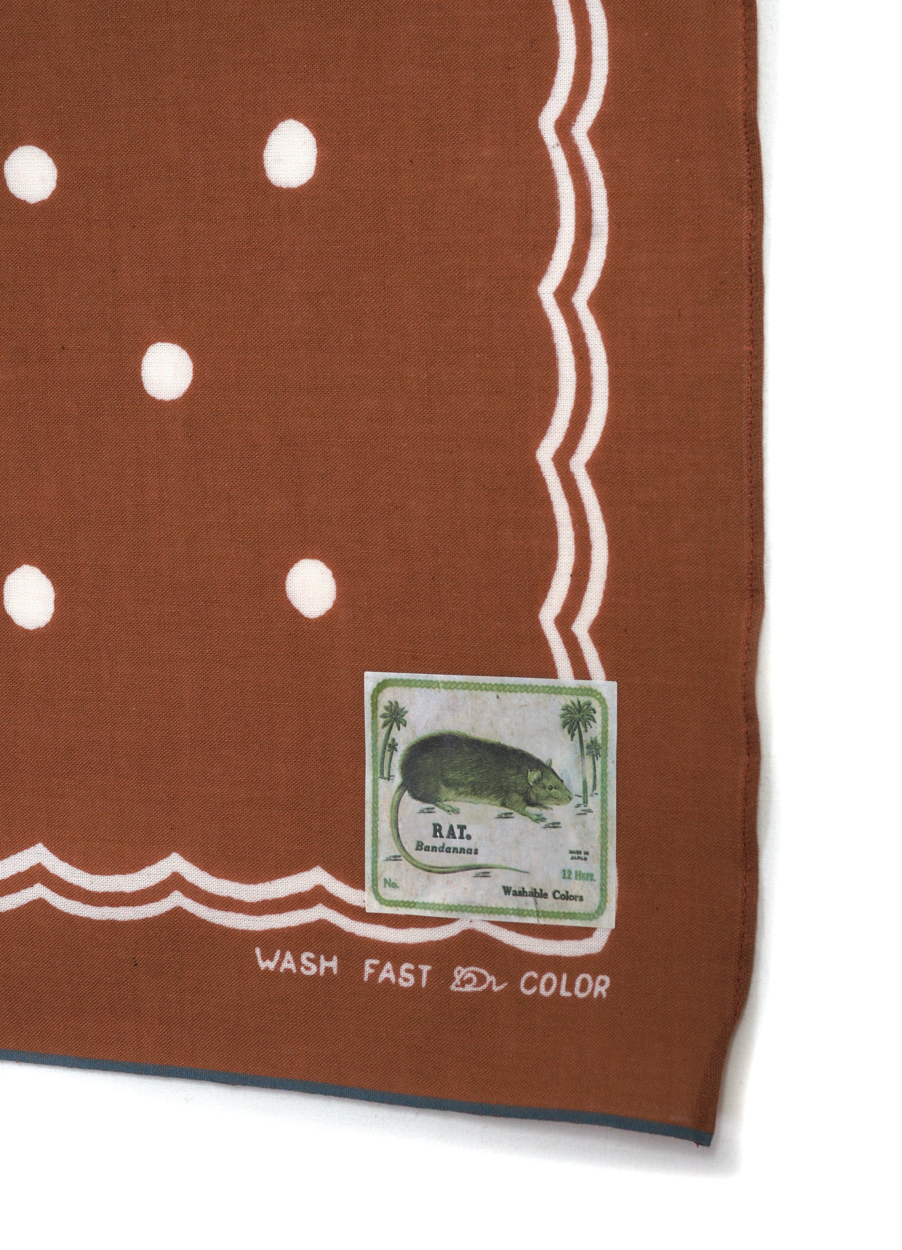 POLKA DOTS | 30x30 Selvedge Bandana | Brown