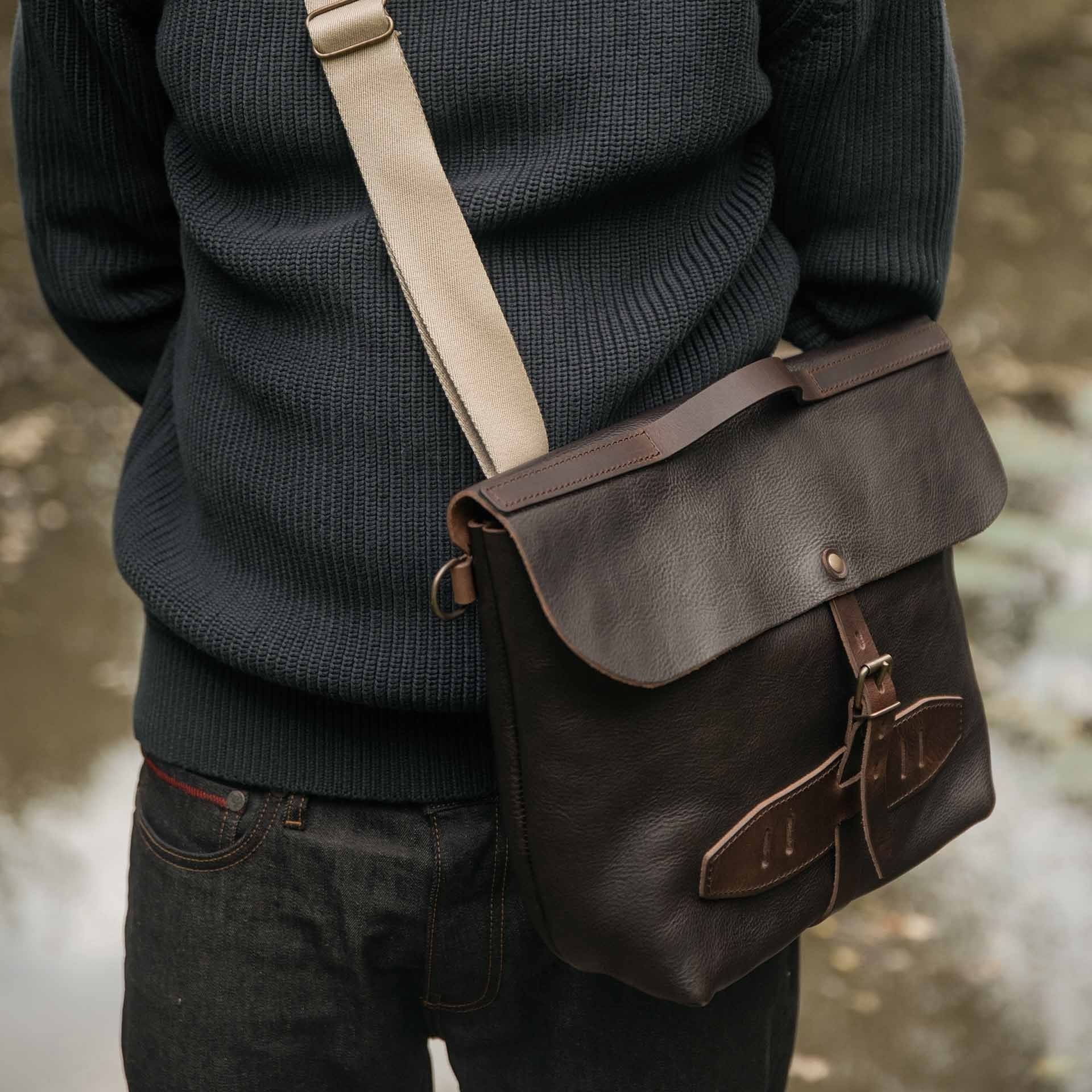 LAZARD | Vegetable Tanned Leather Satchel Bag | Black
