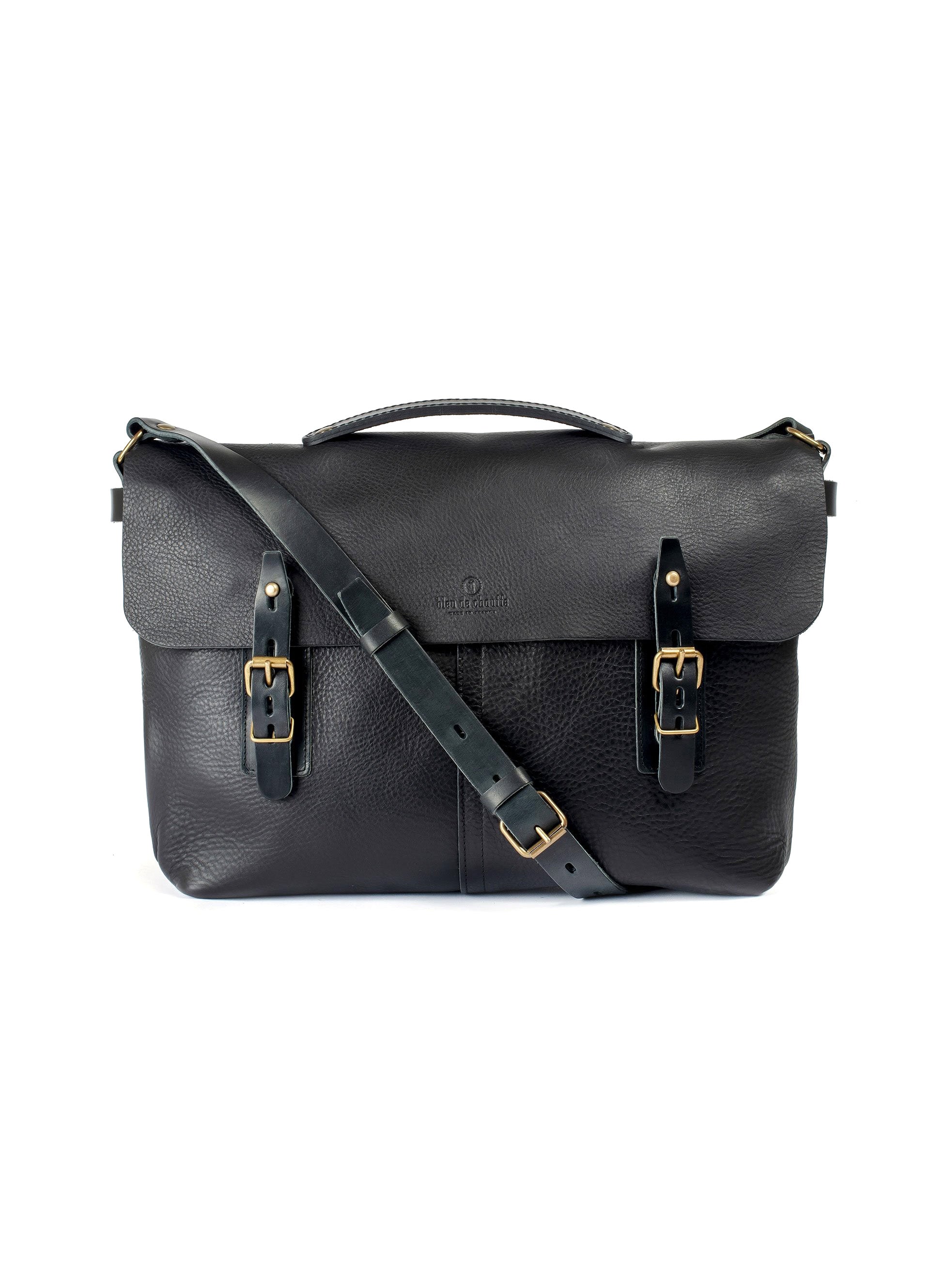 LUCIEN | Vegetable Tanned Leather Satchel Bag | Black