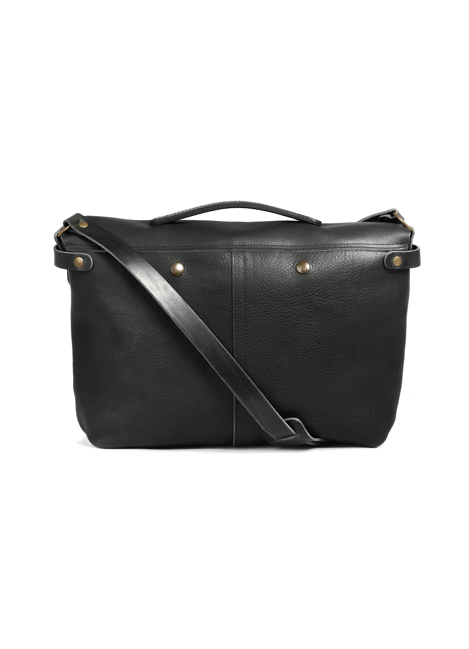 LUCIEN | Vegetable Tanned Leather Satchel Bag | Black