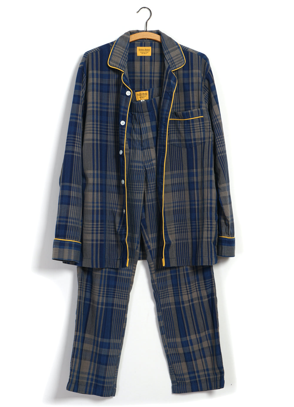 PAJAMA SUIT | Natural Dye Stout Weave | Blue Checks