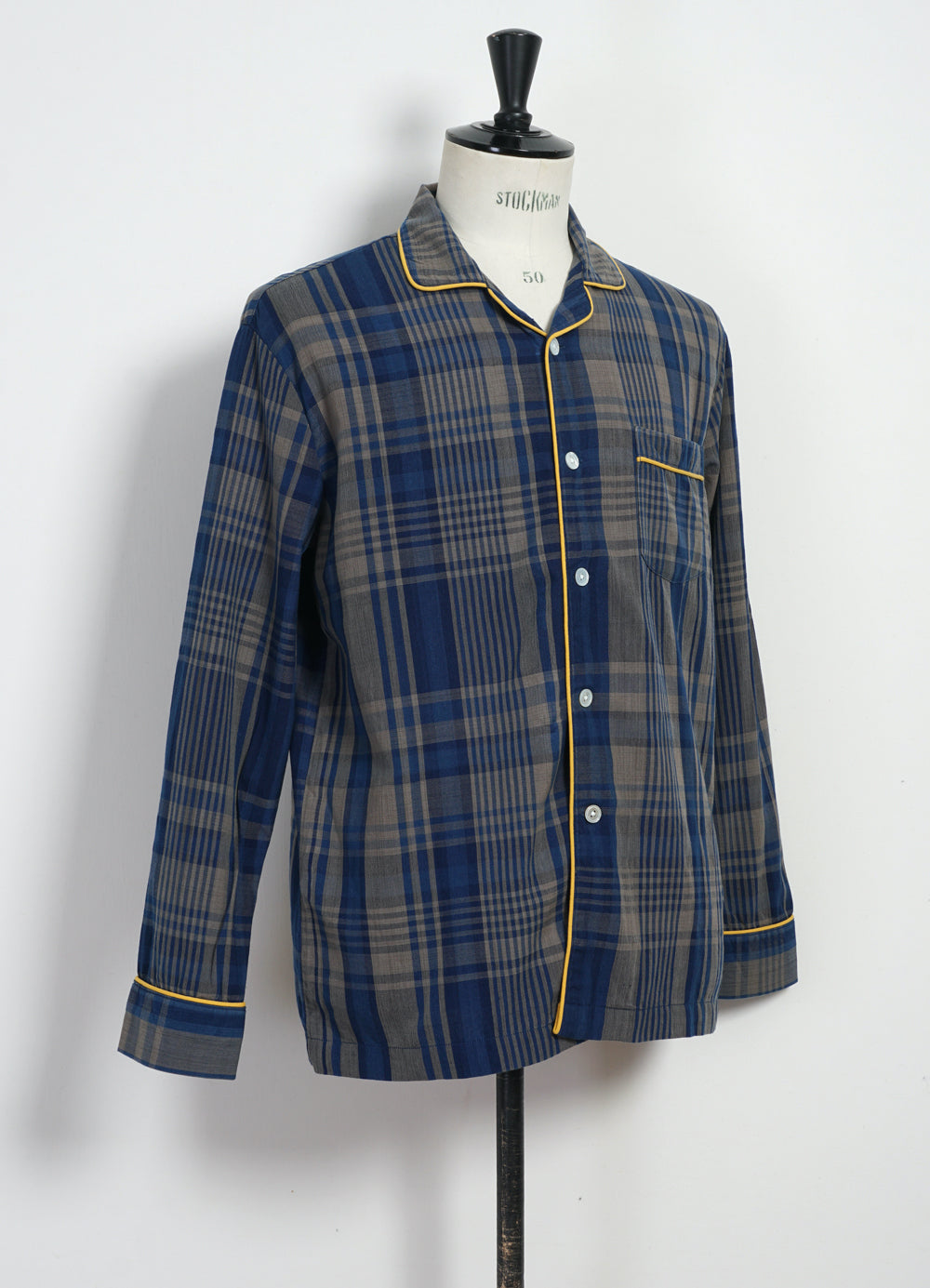 PAJAMA SUIT | Natural Dye Stout Weave | Blue Checks
