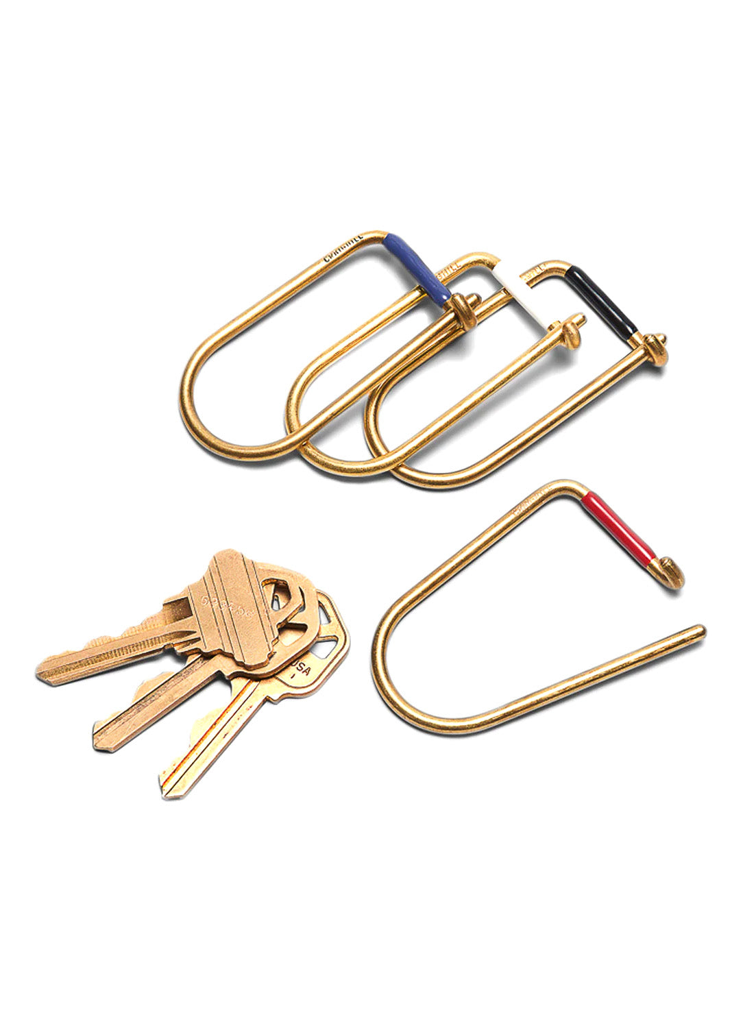 WILSON | Enameled Keyring | White/Brass