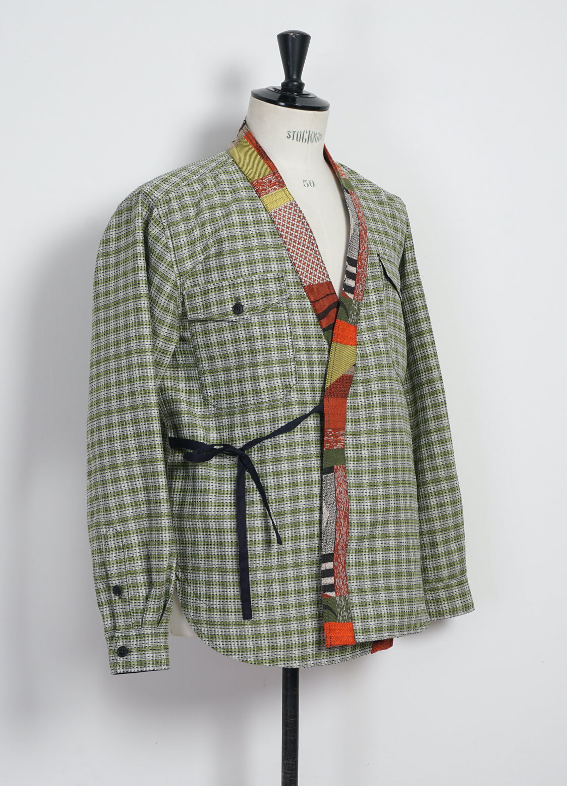 REMY | East & West Shirt Jacket | Sashiko Green+
