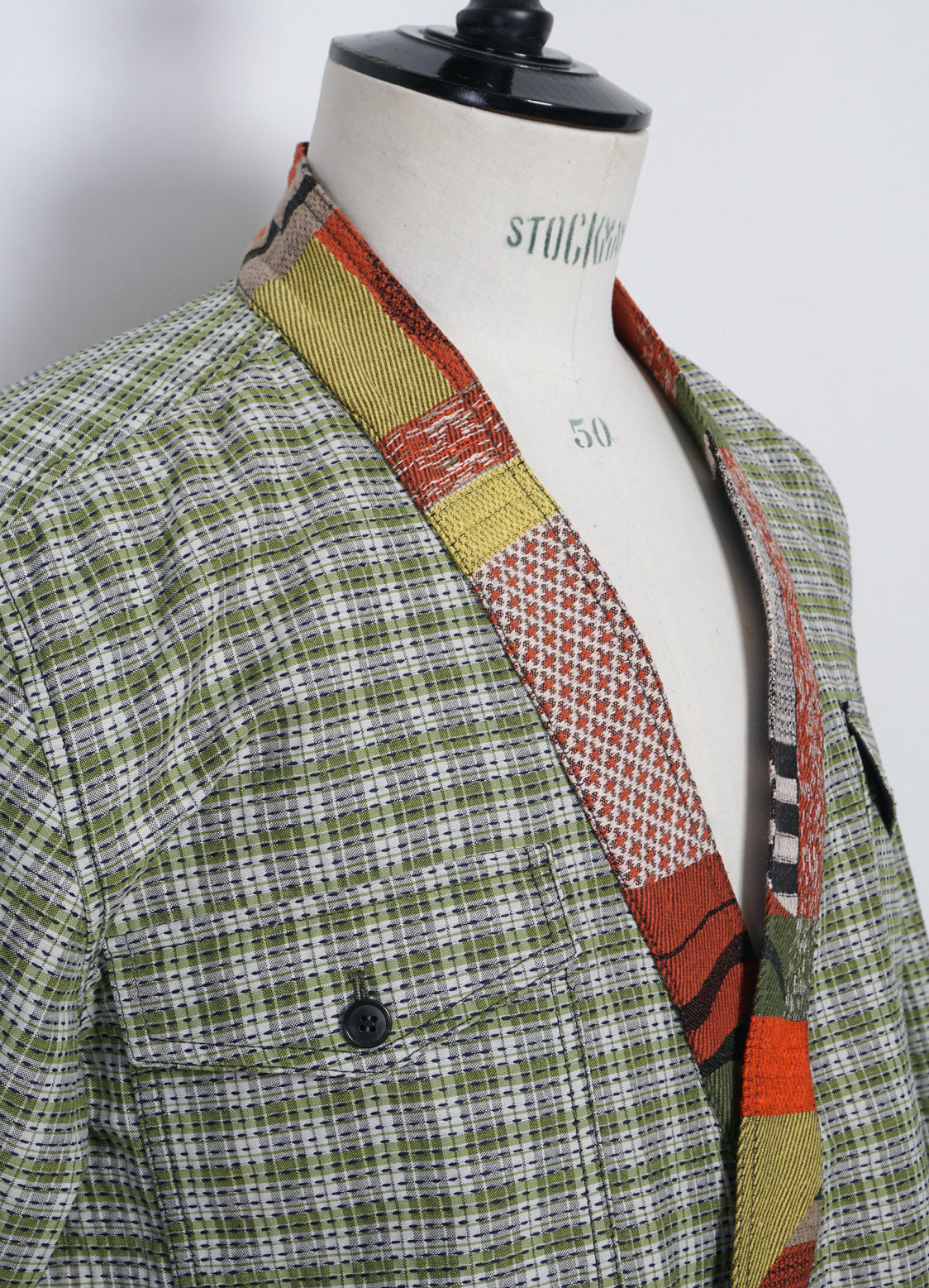 REMY | East & West Shirt Jacket | Sashiko Green+