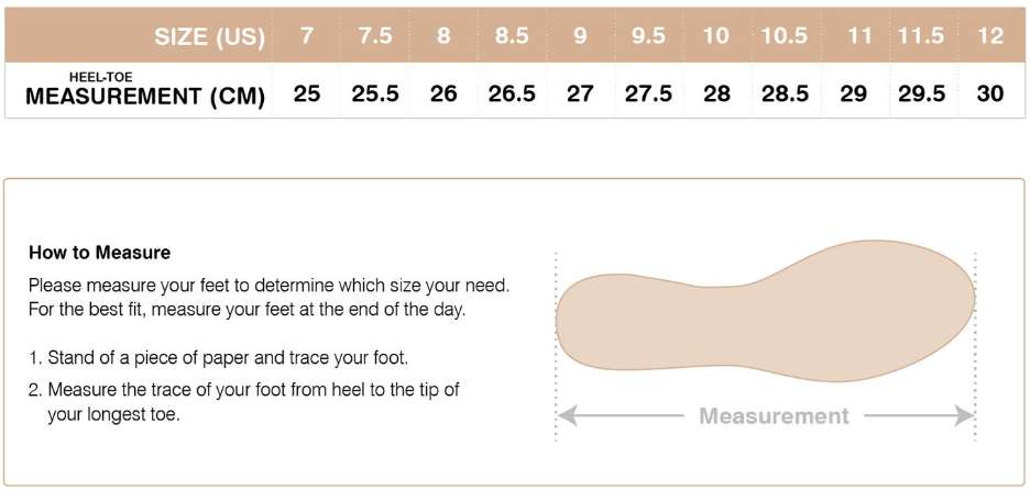 Huarache size guide hot sale