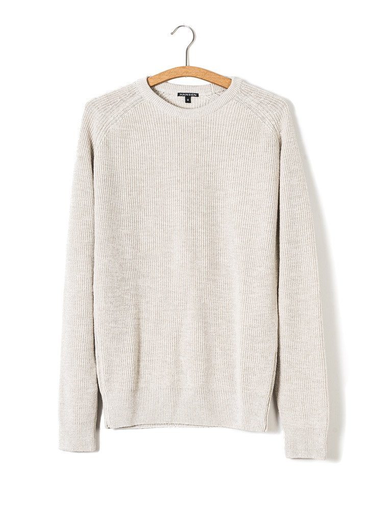ALFRED | Knitted Basic Crewneck | Nature | €175 -HANSEN Garments- HANSEN Garments