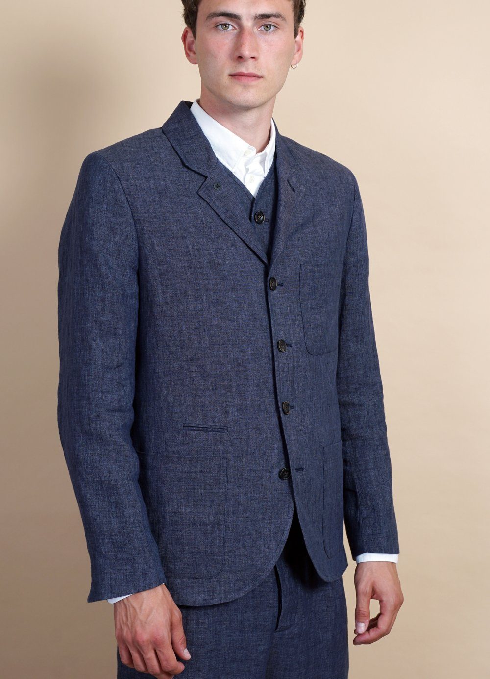 HANSEN GARMENTS - ANKER | Casual Four Button Blazer | Blue Delave - HANSEN Garments