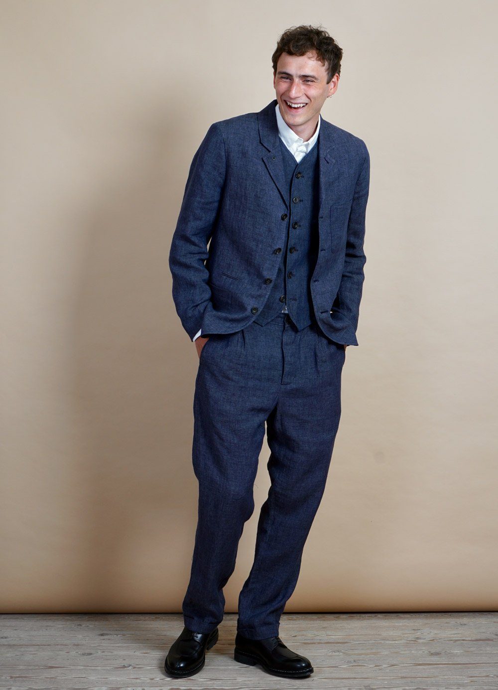 HANSEN GARMENTS - ANKER | Casual Four Button Blazer | Blue Delave - HANSEN Garments
