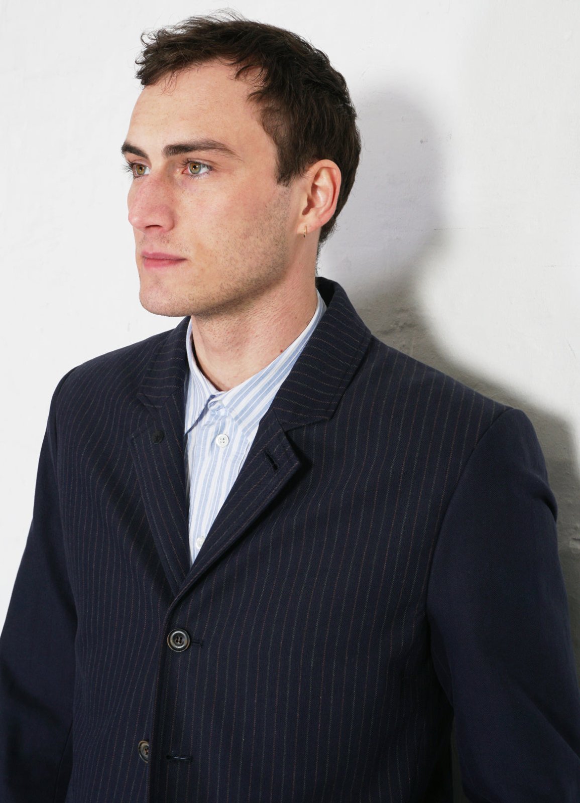 HANSEN GARMENTS - ANKER | Four Button Classic Blazer | Blue Pin - HANSEN Garments