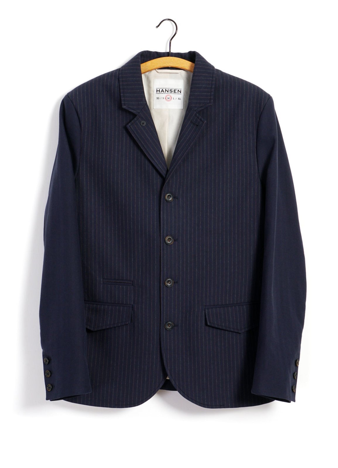 HANSEN GARMENTS - ANKER | Four Button Classic Blazer | Blue Pin - HANSEN Garments