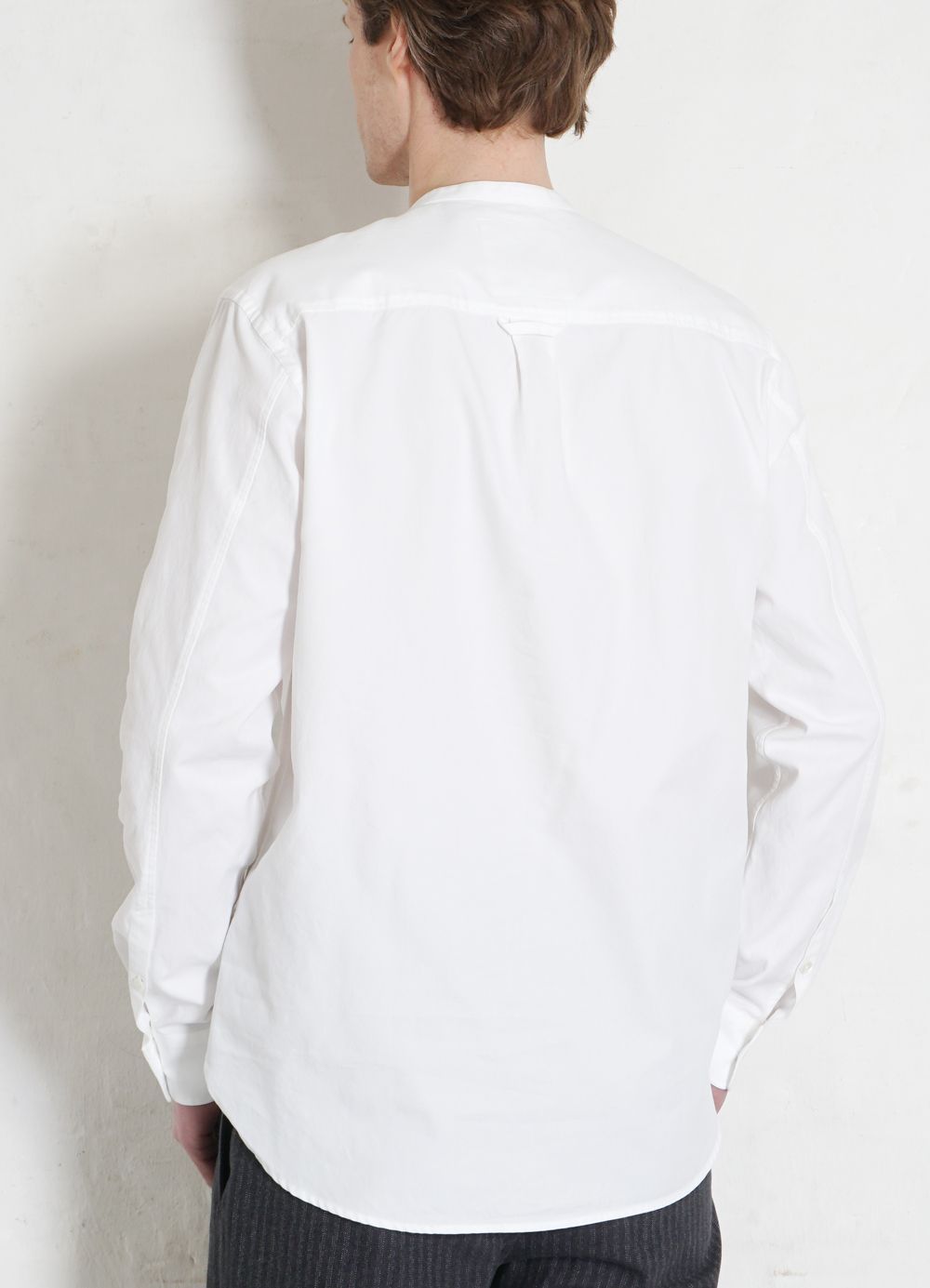 HANSEN Garments - ANTE | Collarless Shirt | White - HANSEN Garments