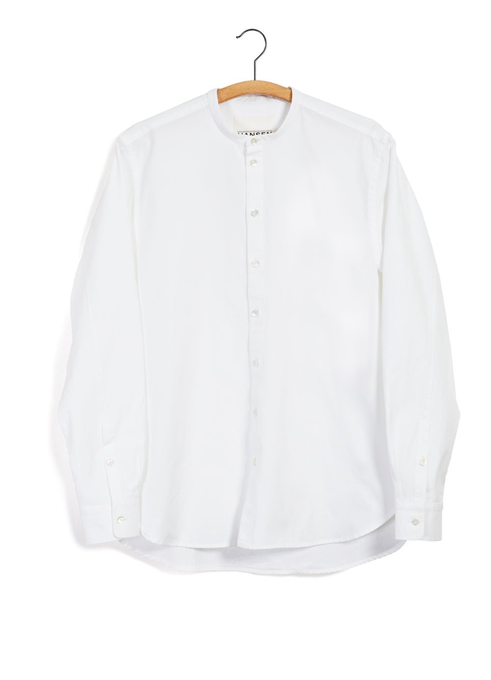 ANTE | Collarless Shirt | White HANSEN Garments ANTE | Collarless Shirt | White HANSEN Garments