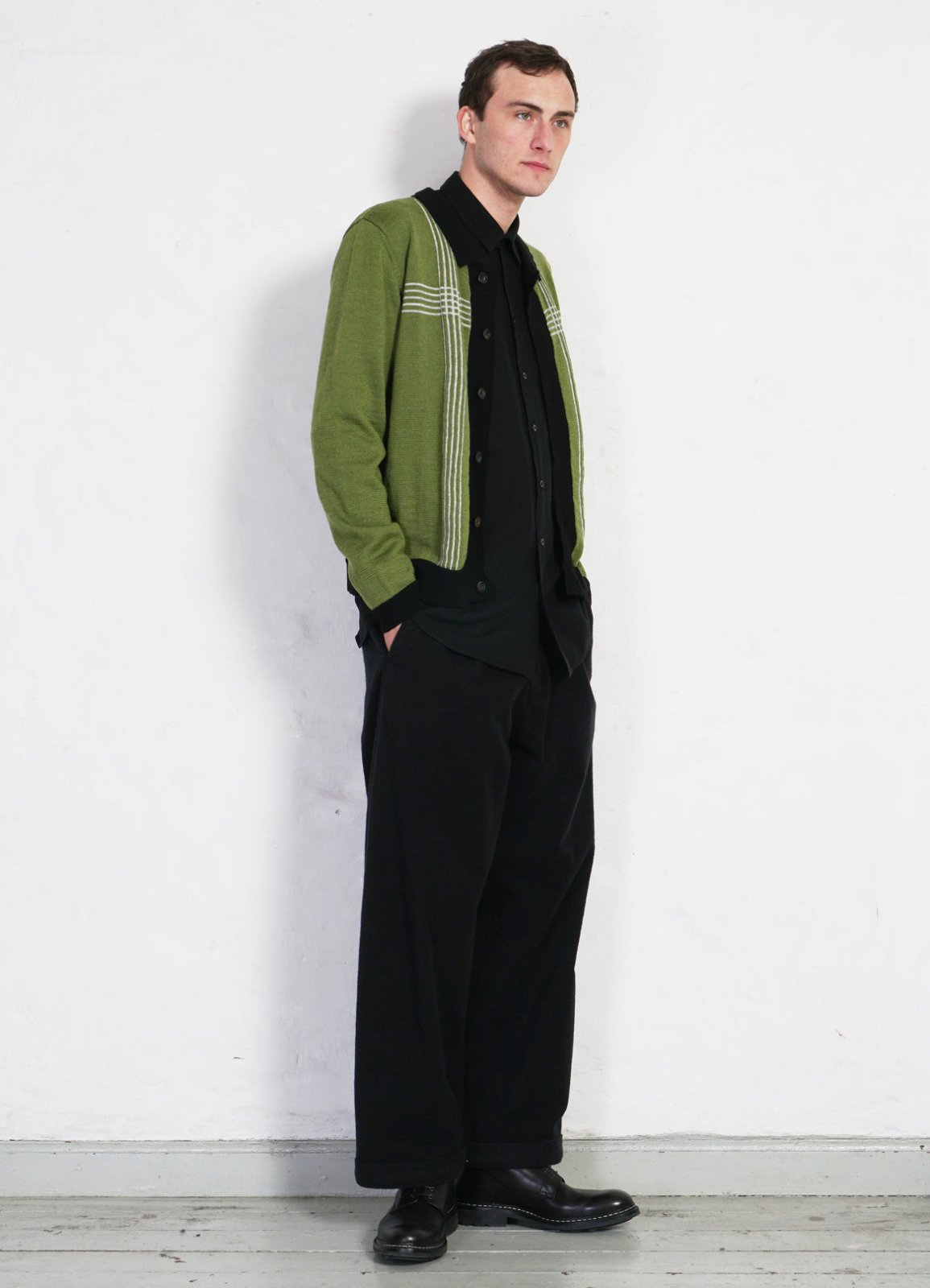 HANSEN GARMENTS - ARNOLD| Knitted Cardigan | Pattern Green - HANSEN Garments