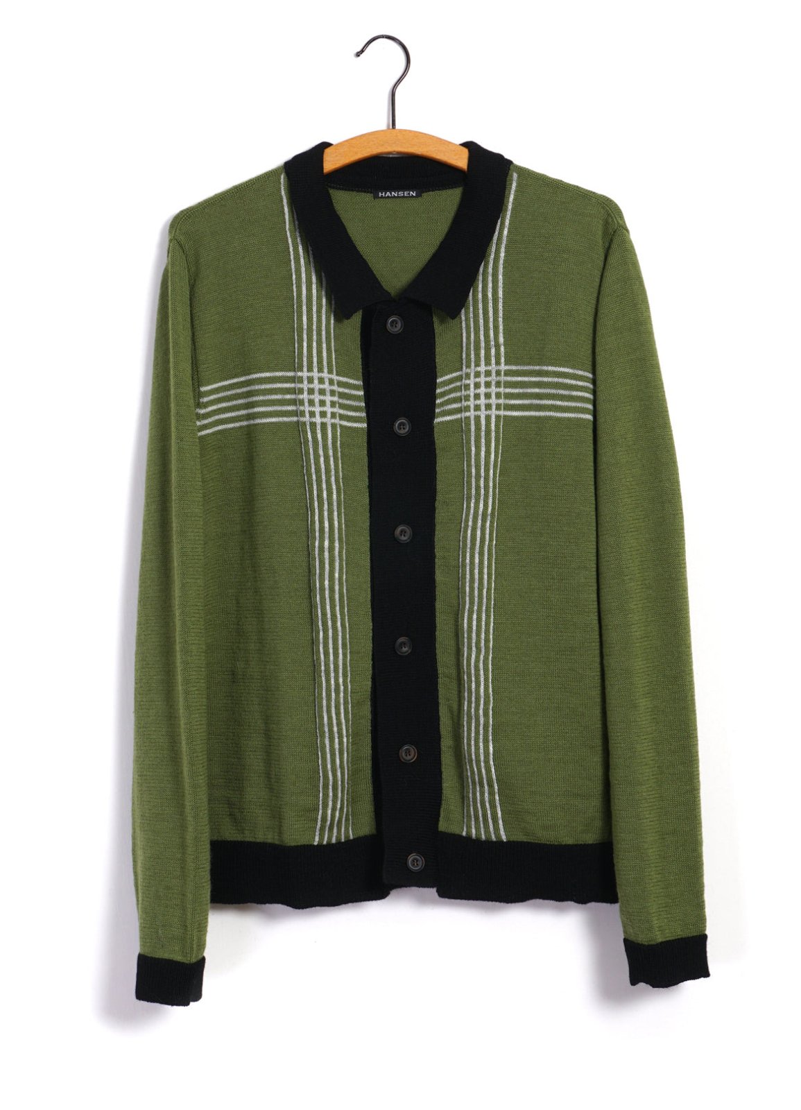 HANSEN GARMENTS - ARNOLD| Knitted Cardigan | Pattern Green - HANSEN Garments