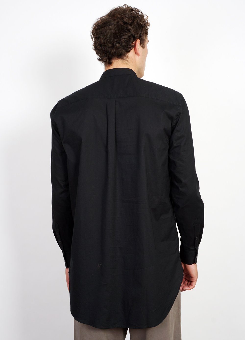 BASSE | Pleated Bib Shirt | Black -HANSEN Garments- HANSEN Garments