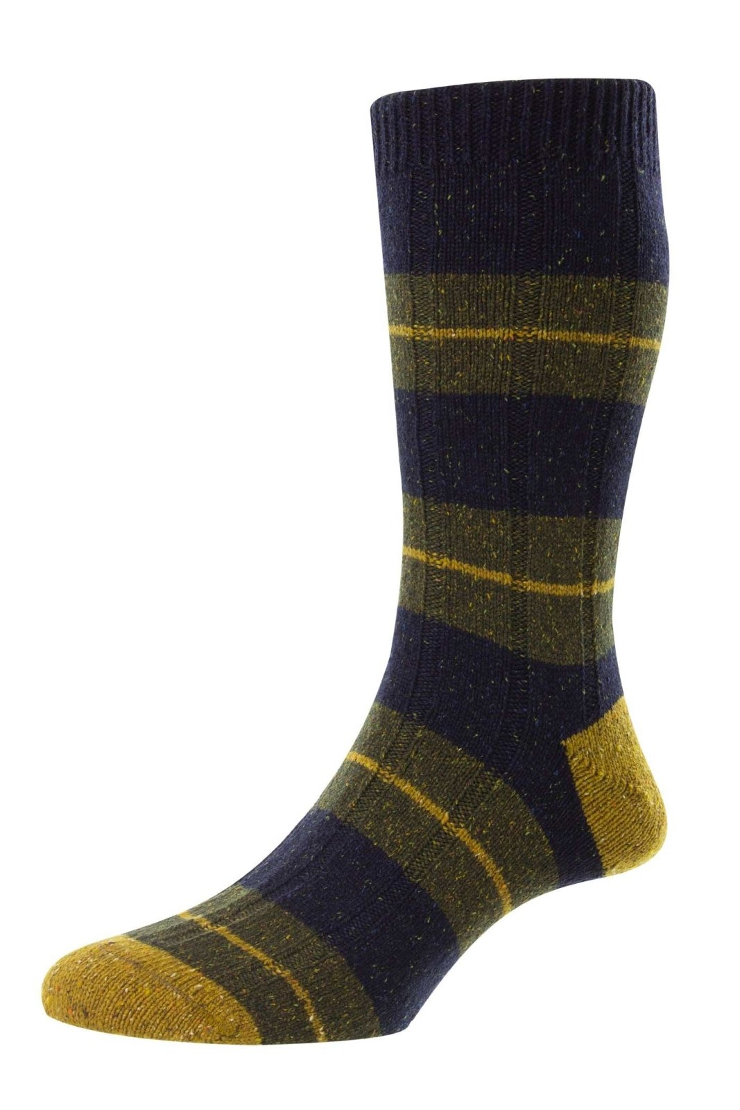 PANTHERELLA - BAYFIELD | Heavy Gauge Wool | Navy/Green Fleck - HANSEN Garments