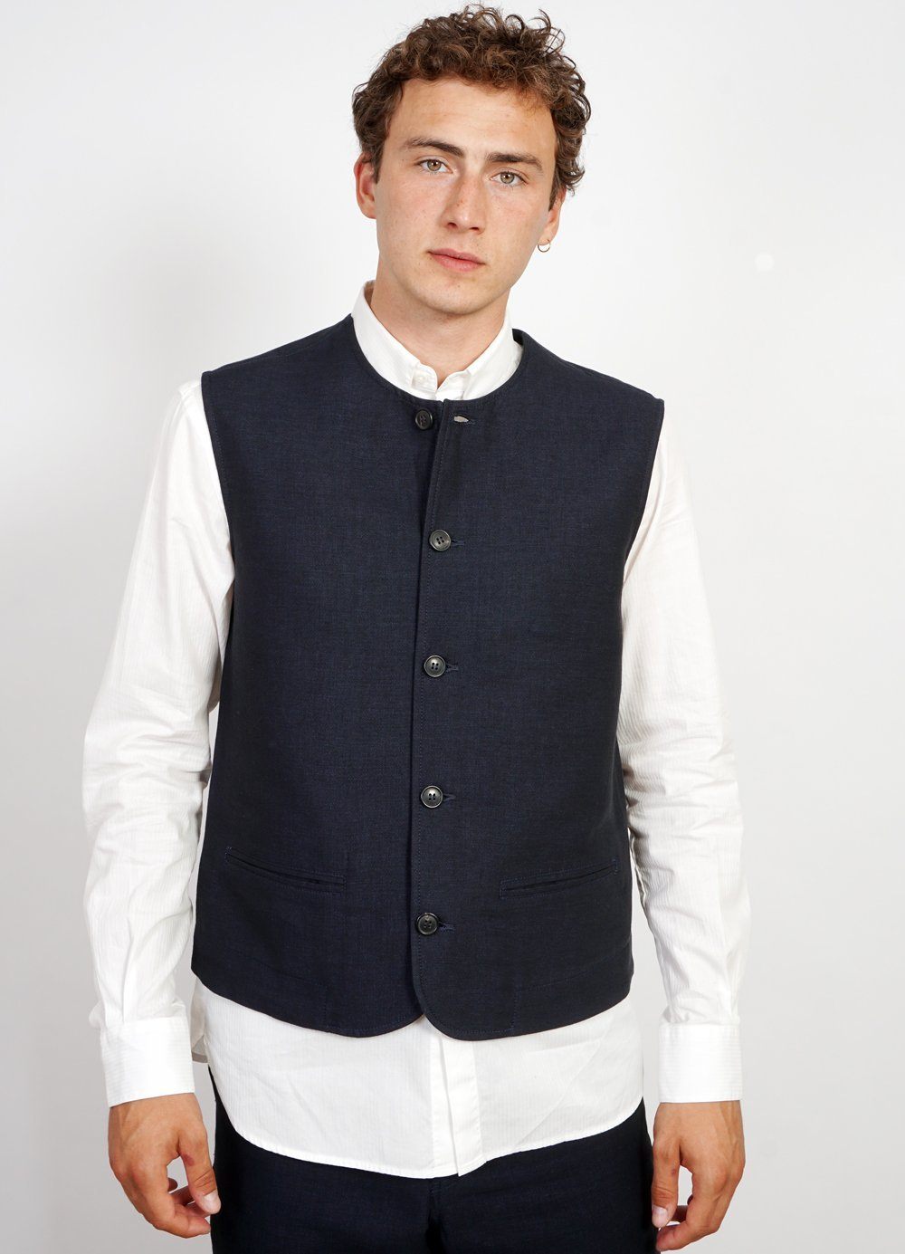 BEN | Crewneck Waistcoat | 3-Tone Blue -HANSEN Garments- HANSEN Garments