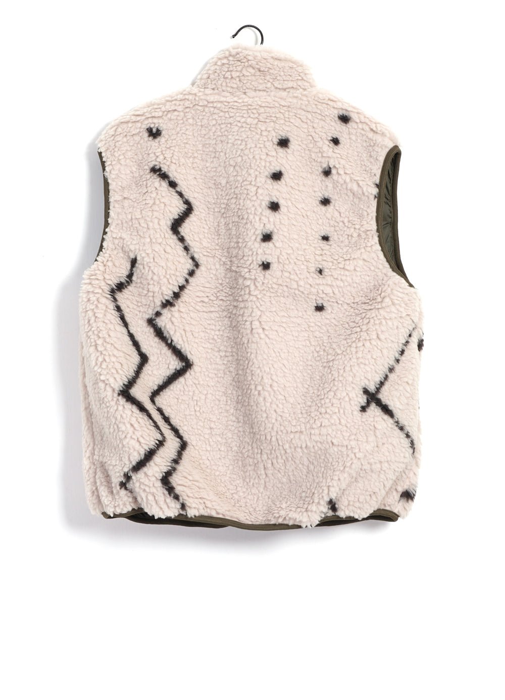 KAPITAL - BENI OURAIN | Boa Fleece Reversible Vest | Ecru - HANSEN Garments
