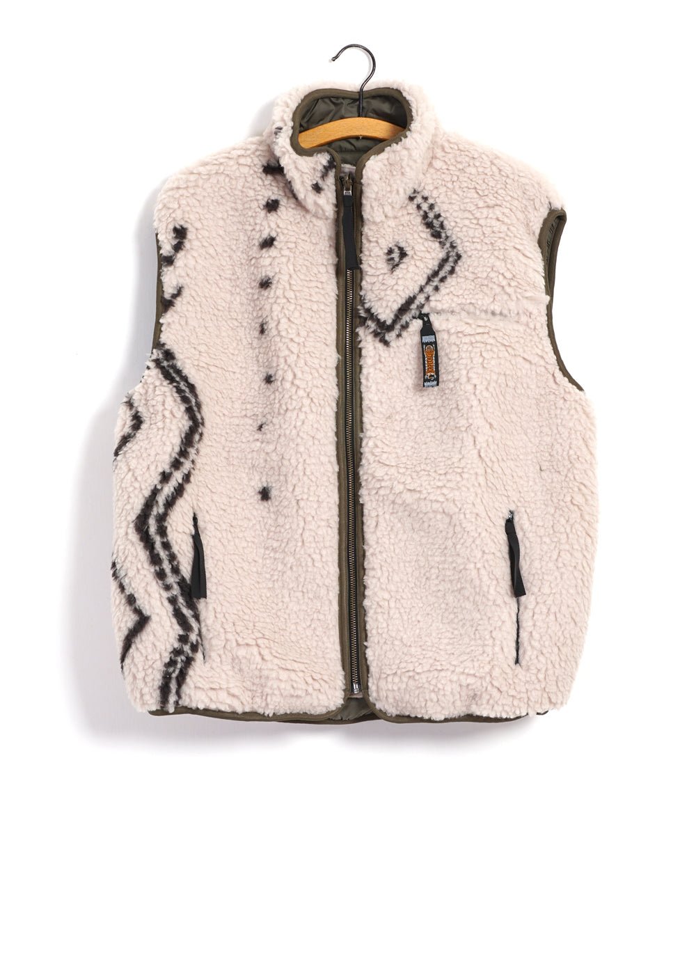 KAPITAL - BENI OURAIN | Boa Fleece Reversible Vest | Ecru - HANSEN Garments