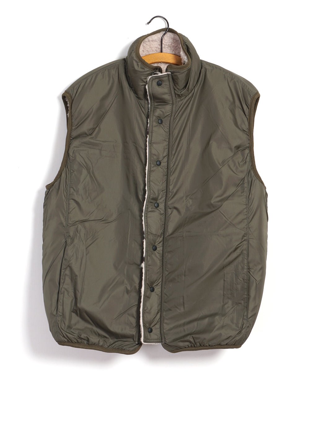 KAPITAL - BENI OURAIN | Boa Fleece Reversible Vest | Ecru - HANSEN Garments