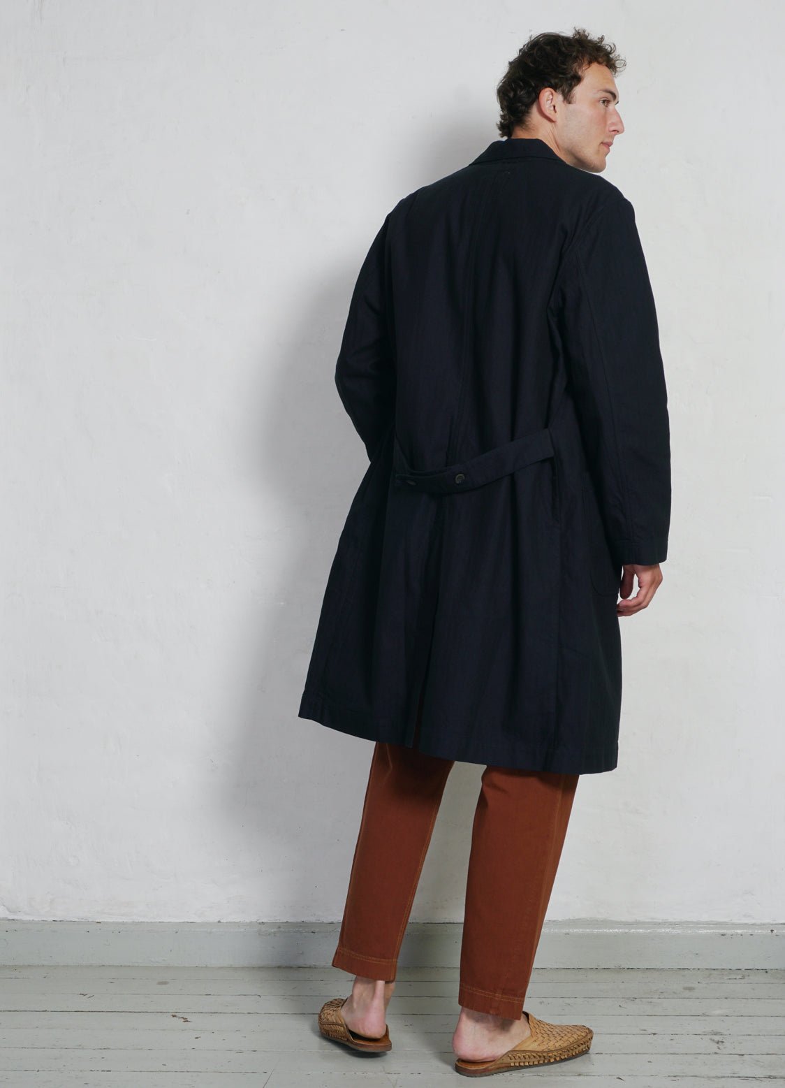 HANSEN GARMENTS - BIRGER | Long Work Coat | Indigo Herringbone - HANSEN Garments