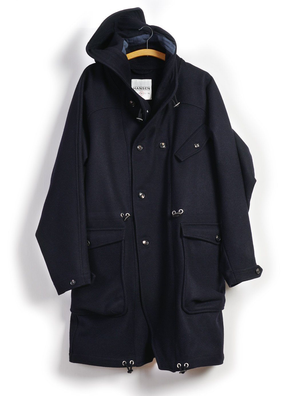 HANSEN Garments - BJARNE | Long Wool Felt Parka | Classic Navy - HANSEN Garments