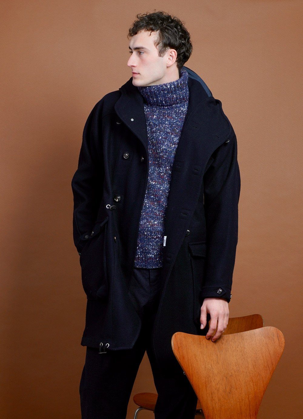 HANSEN Garments - BJARNE | Long Wool Felt Parka | Classic Navy - HANSEN Garments