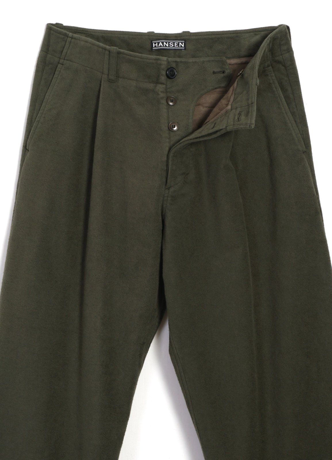 HANSEN GARMENTS - BOBBY | Super Wide Pleated Trousers | Dark Green - HANSEN Garments