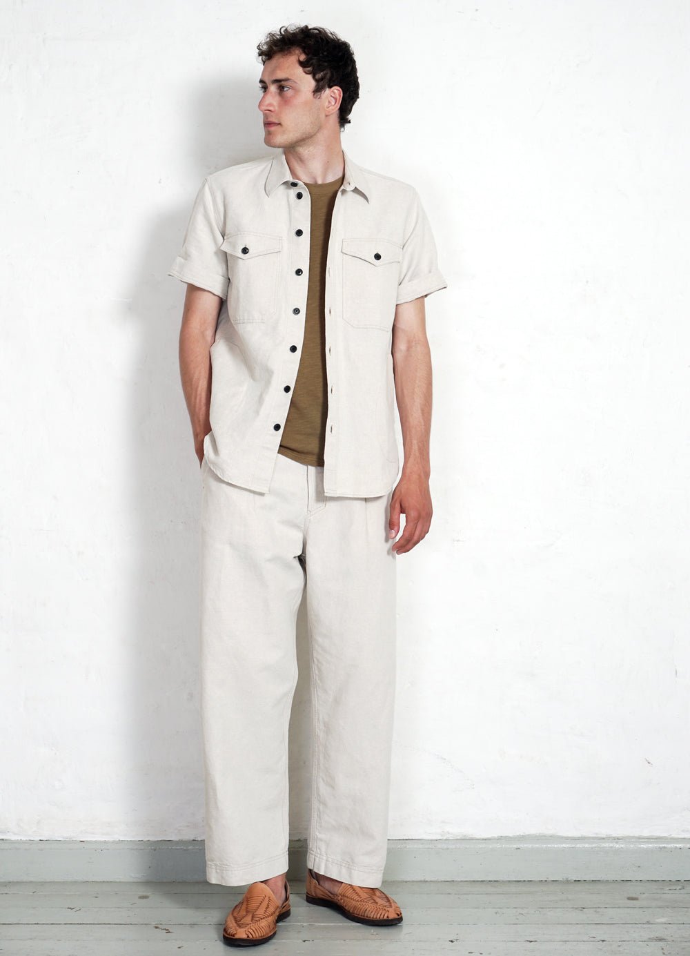 HANSEN GARMENTS - BOBBY | Super Wide Pleated Trousers | Flax Nature - HANSEN Garments