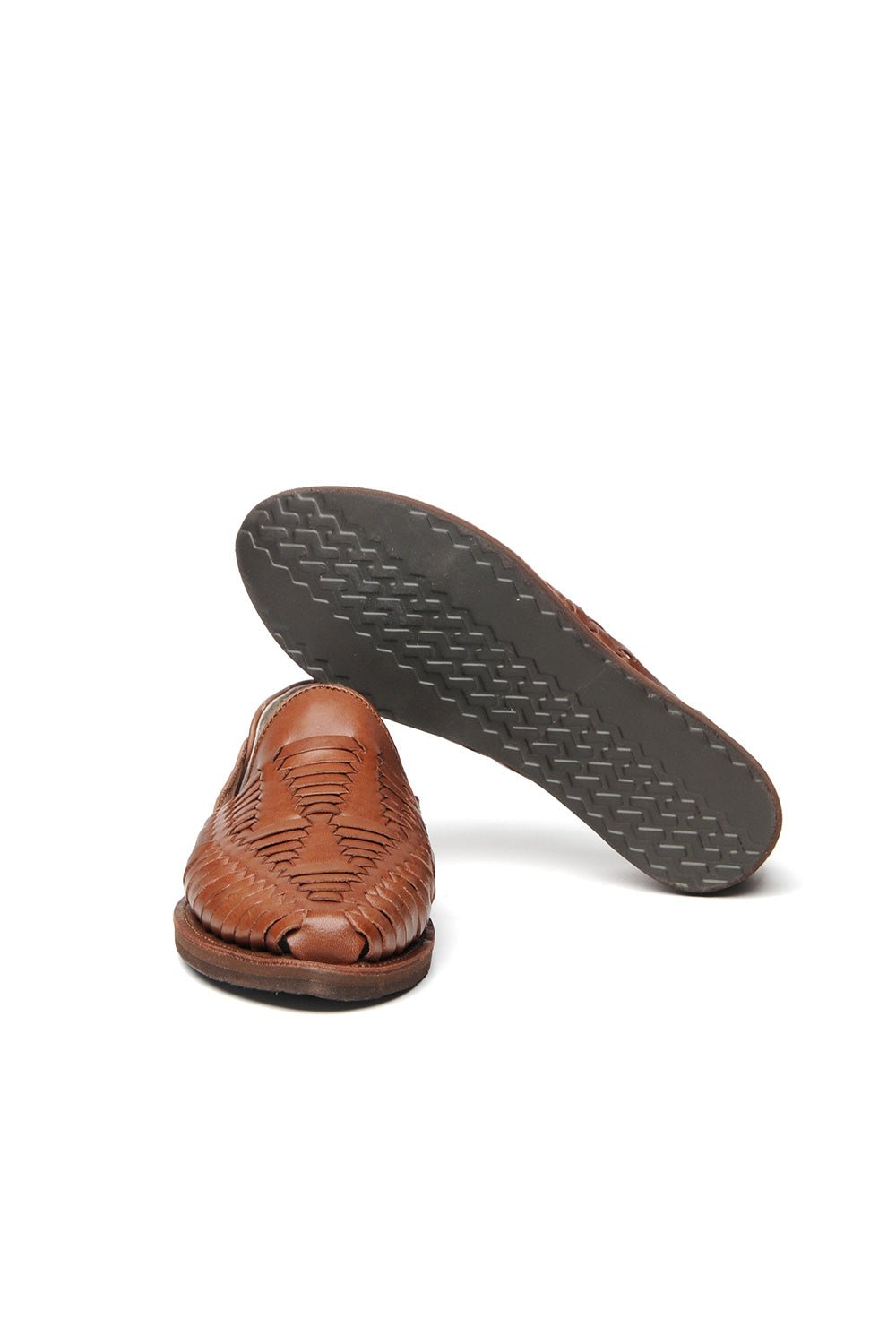 CHAMULA - Cancun Leather Huarache | Slip on Vegetable Tanned Sandals | Brown 2 - HANSEN Garments